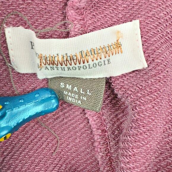 Pilcro by Anthropologie Flynn Flared Pleated Hoodie Sweatshirt Raspberry Small - Picture 7 of 10